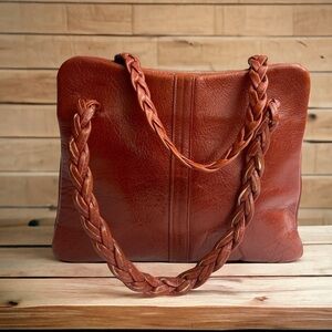 Vintage Jane Shilton Brown Leather Handbag, England, 1970's